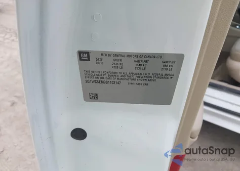 2011 Chevrolet Impala Ltz from USA, damaged, VIN 2G1WC5EM9B1102147